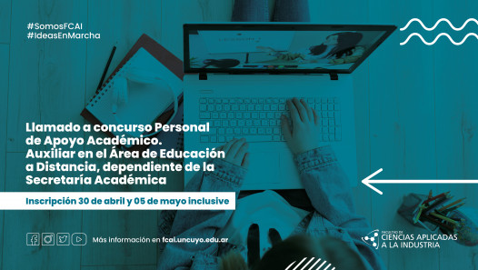 imagen Llamado a concurso Personal de Apoyo Académico. Auxiliar en el Área de Educación a Distancia, dependiente de la Secretaría Académica