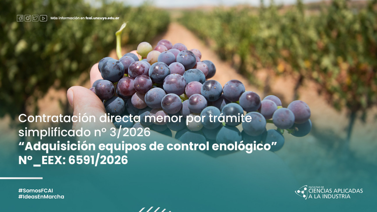 imagen Contratación directa menor por trámite simplificado nº 3/2026 "Adquisición equipos de control enológico" N°_EEX: 6591/2026