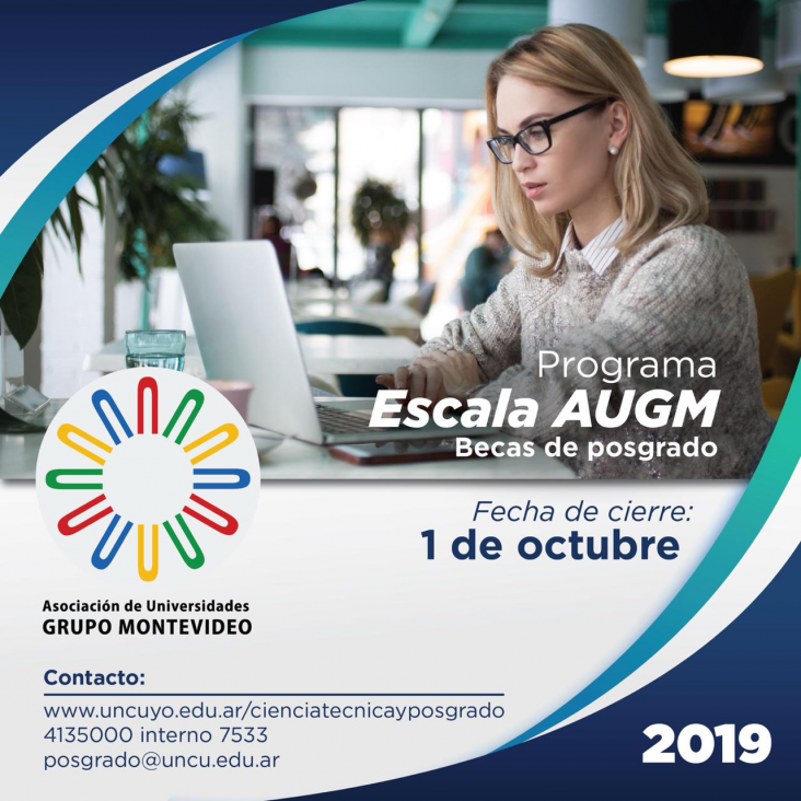 imagen Convocatoria 2019 del Programa ESCALA AUGM para estudiantes de posgrado UNCUYO