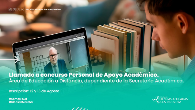 imagen Llamado a concurso Personal de Apoyo Académico. Área de Educación a Distancia, dependiente de la Secretaría Académica.