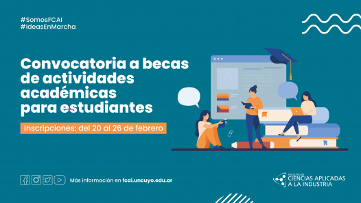 imagen Convocatoria a becas de actividades académicas para estudiantes  Periodo de inscripción: del 20 al 26 de febrero