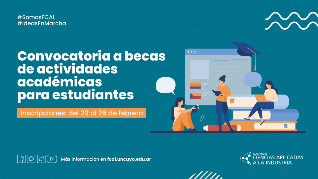 imagen Convocatoria a becas de actividades académicas para estudiantes  Periodo de inscripción: del 20 al 26 de febrero