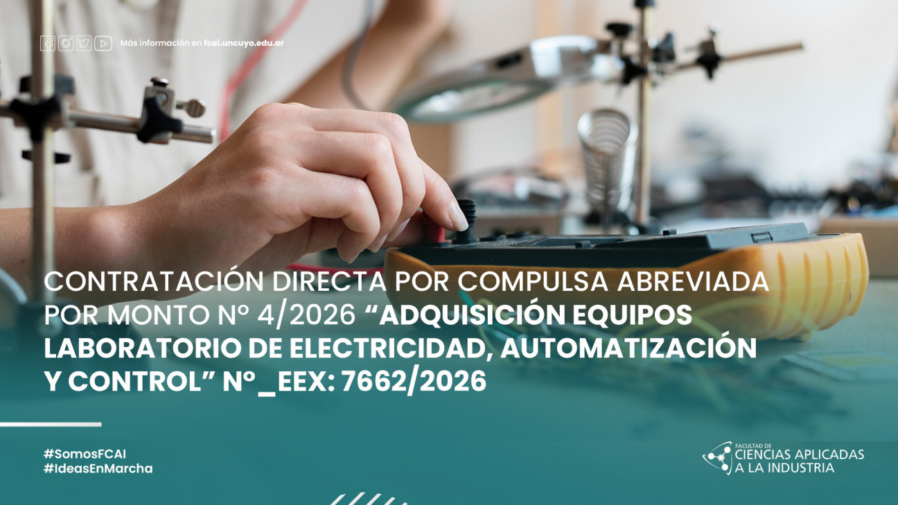 imagen CONTRATACIÓN DIRECTA POR COMPULSA ABREVIADA POR MONTO Nº 4/2026 "ADQUISICIÓN EQUIPOS LABORATORIO DE ELECTRICIDAD, AUTOMATIZACIÓN Y CONTROL" N°_EEX: 7662/2026
