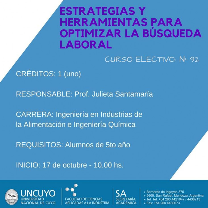 imagen Electiva N° 92 "Estrategias y herramientas para optimizar la búsqueda laboral"