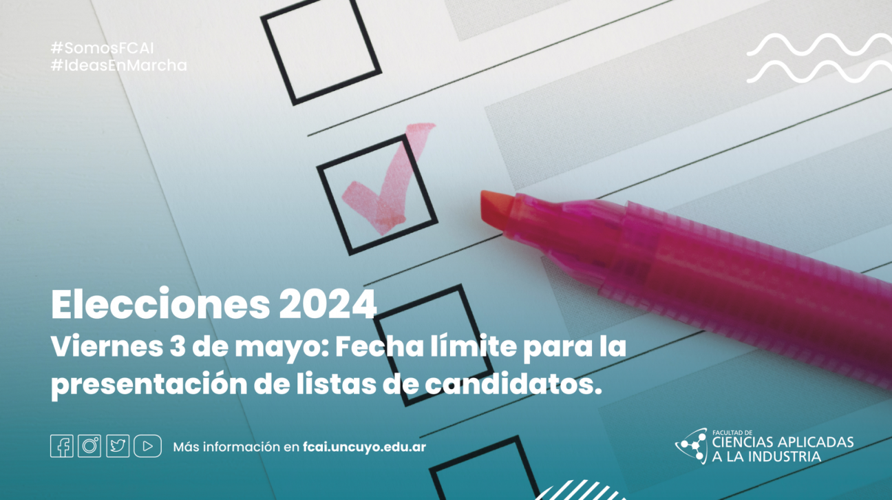 imagen Elecciones 2024: Atención Claustro de Egresados, de Estudiantes y de Personal de Apoyo Académico: 03 de mayo fecha límite para la presentación de listas de candidatos