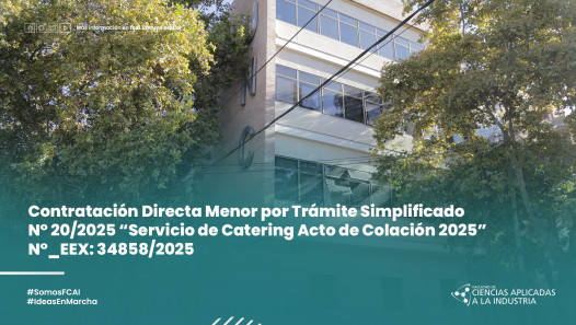 imagen Contratación Directa Menor por Trámite Simplificado N° 20/2025 "Servicio de Catering Acto de Colación 2025" N°_EEX: 34858/2025