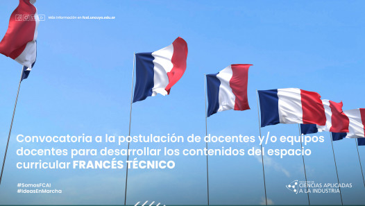imagen Convocatoria a la postulación de docentes y/o equipos docentes para desarrollar los contenidos del espacio curricular FRANCÉS TÉCNICO