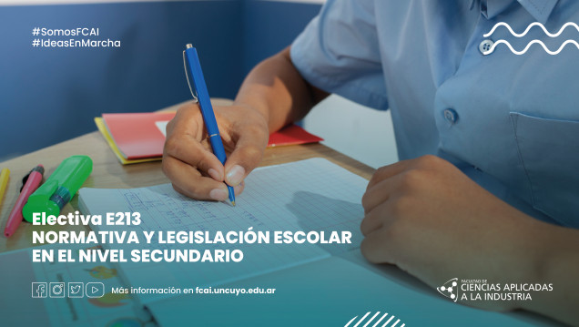 imagen Electiva E213 NORMATIVA Y LEGISLACIÓN ESCOLAR EN EL NIVEL SECUNDARIO