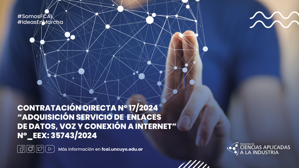 imagen CONTRATACIÓN DIRECTA Nº 17/2024 – "ADQUISICIÓN SERVICIO DE  ENLACES DE DATOS, VOZ Y CONEXIÓN A INTERNET" N°_EEX: 35743/2024