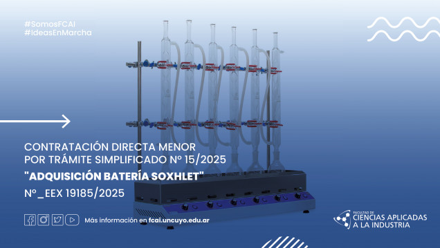 imagen Contratación Directa Menor por Trámite Simplificado N° 15/2025 "Adquisición Batería SOXHLET" N°_EEX 19185/2025