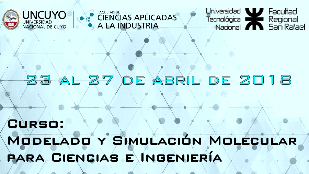 imagen Curso: Modelado y Simulación Molecular para Ciencias e Ingeniería