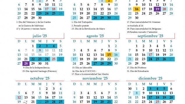 imagen Calendario Académico 2025