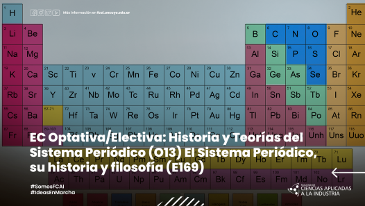 imagen EC Optativa/Electiva: Historia y Teorías del Sistema Periódico (O13) El Sistema Periódico, su historia y filosofía (E169)