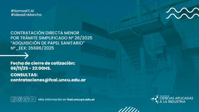 imagen Contratación Directa Menor por Trámite Simplificado N° 26/2025 "Adquisición de Papel Sanitario" N°_EEX: 35686/2025
