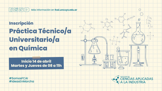 imagen Inscripción Práctica Técnico/a Universitario/a en Química