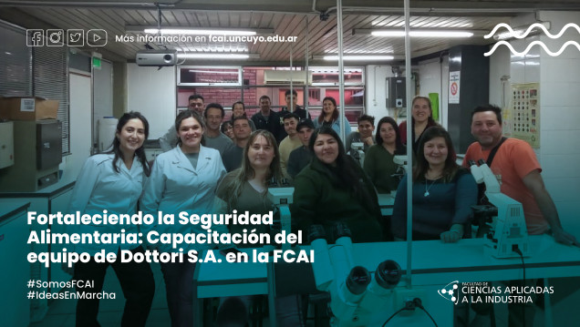 imagen Fortaleciendo la Seguridad Alimentaria: Capacitación del equipo de Dottori S.A. en la FCAI