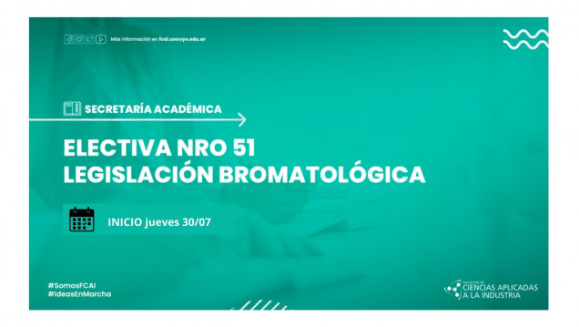 imagen  Electiva Nro 51 Legislación Bromatológica 
