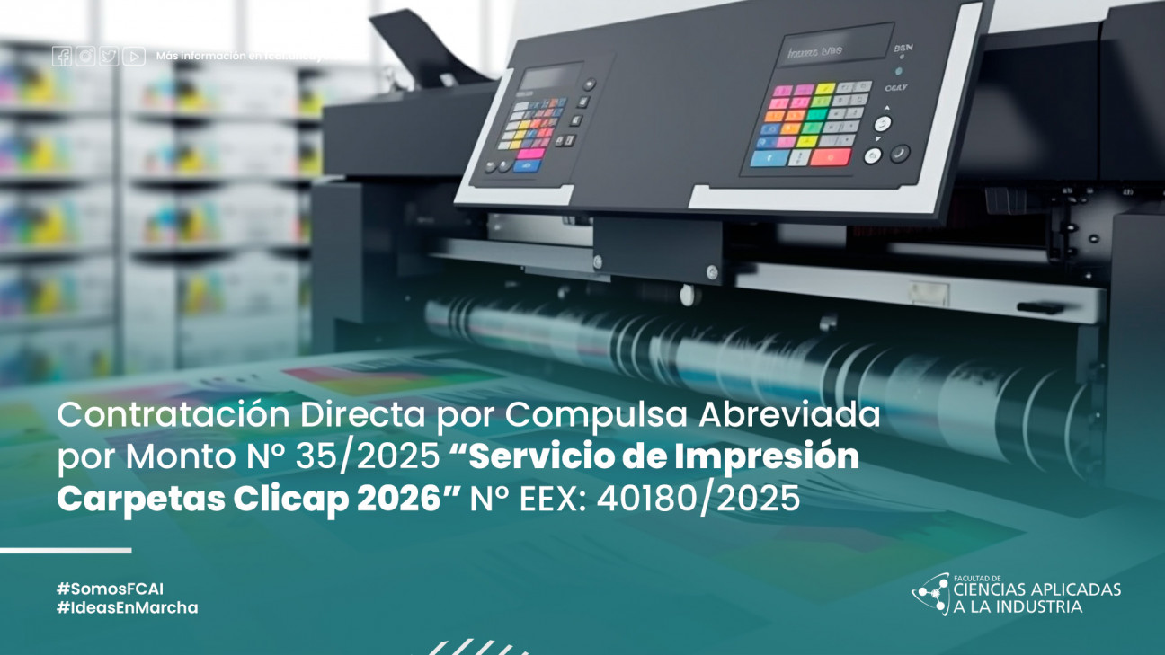 imagen Contratación Directa por Compulsa Abreviada por Monto N° 35/2025 "Servicio de Impresión Carpetas Clicap 2026" N° EEX: 40180/2025