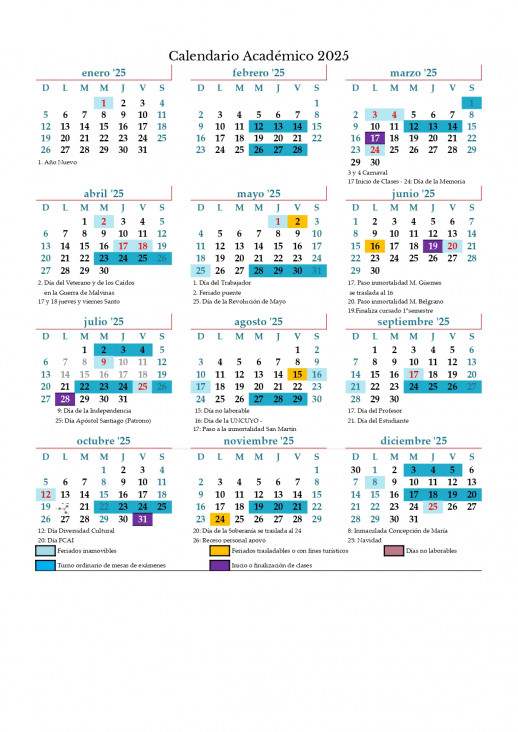 imagen Calendario Académico 2025