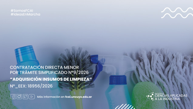 imagen CONTRATACIÓN DIRECTA MENOR POR TRÁMITE SIMPLIFICADO Nº9/2026 "ADQUISICIÓN INSUMOS DE LIMPIEZA" N°_EEX: 18956/2026