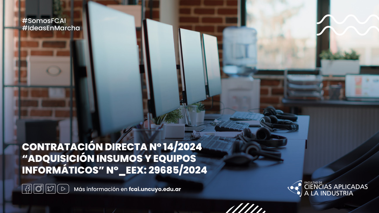 imagen CONTRATACIÓN DIRECTA Nº 14/2024 "ADQUISICIÓN INSUMOS Y EQUIPOS  INFORMÁTICOS" N°_EEX: 29685/2024