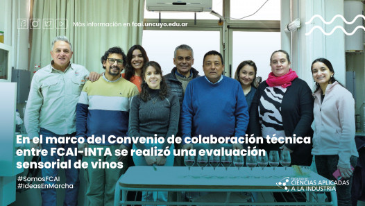 imagen En el marco del Convenio de colaboración técnica entre FCAI-INTA se realizó una evaluación sensorial de vinos