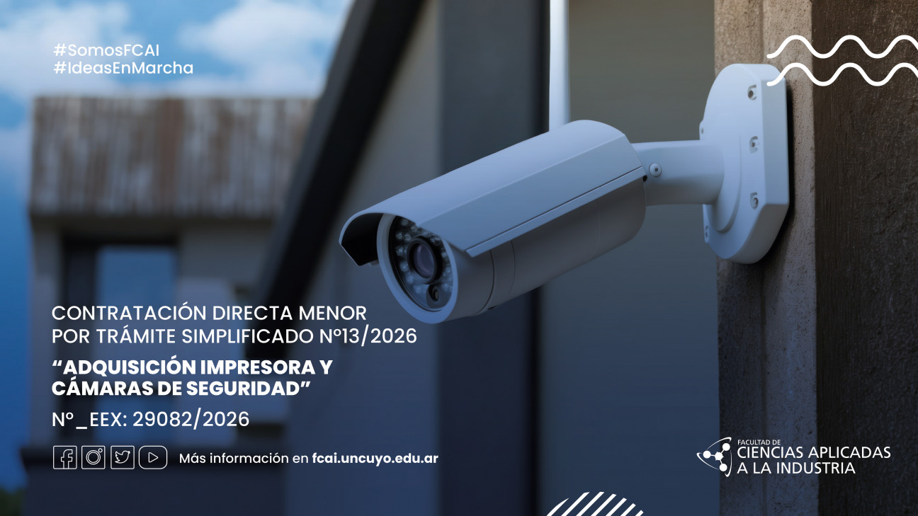 imagen CONTRATACIÓN DIRECTA MENOR POR TRÁMITE SIMPLIFICADO Nº13/2026 "ADQUISICIÓN IMPRESORA Y CÁMARAS DE SEGURIDAD" N°_EEX: 29082/2026