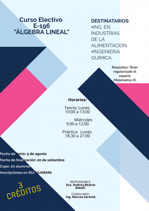 imagen Electiva E196 "Algebra Lineal"