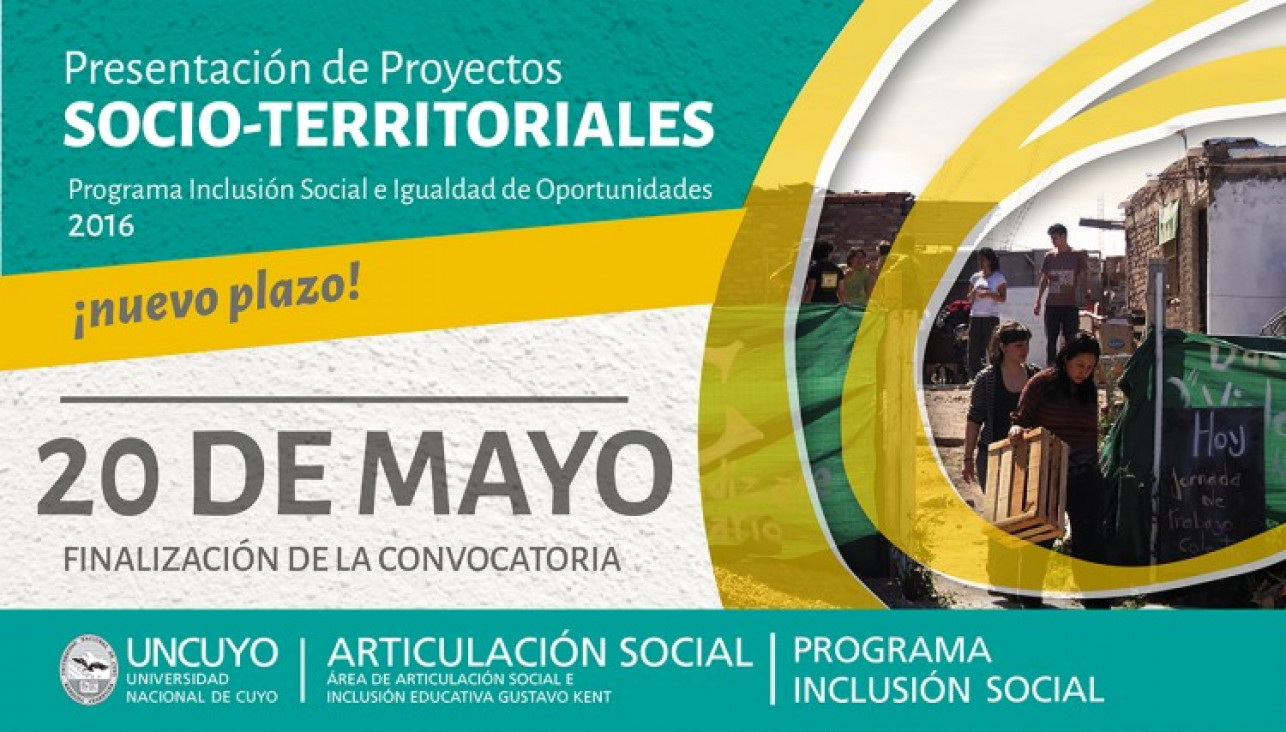 imagen Nuevo plazo para la presentación de Proyectos Socio - Territoriales 