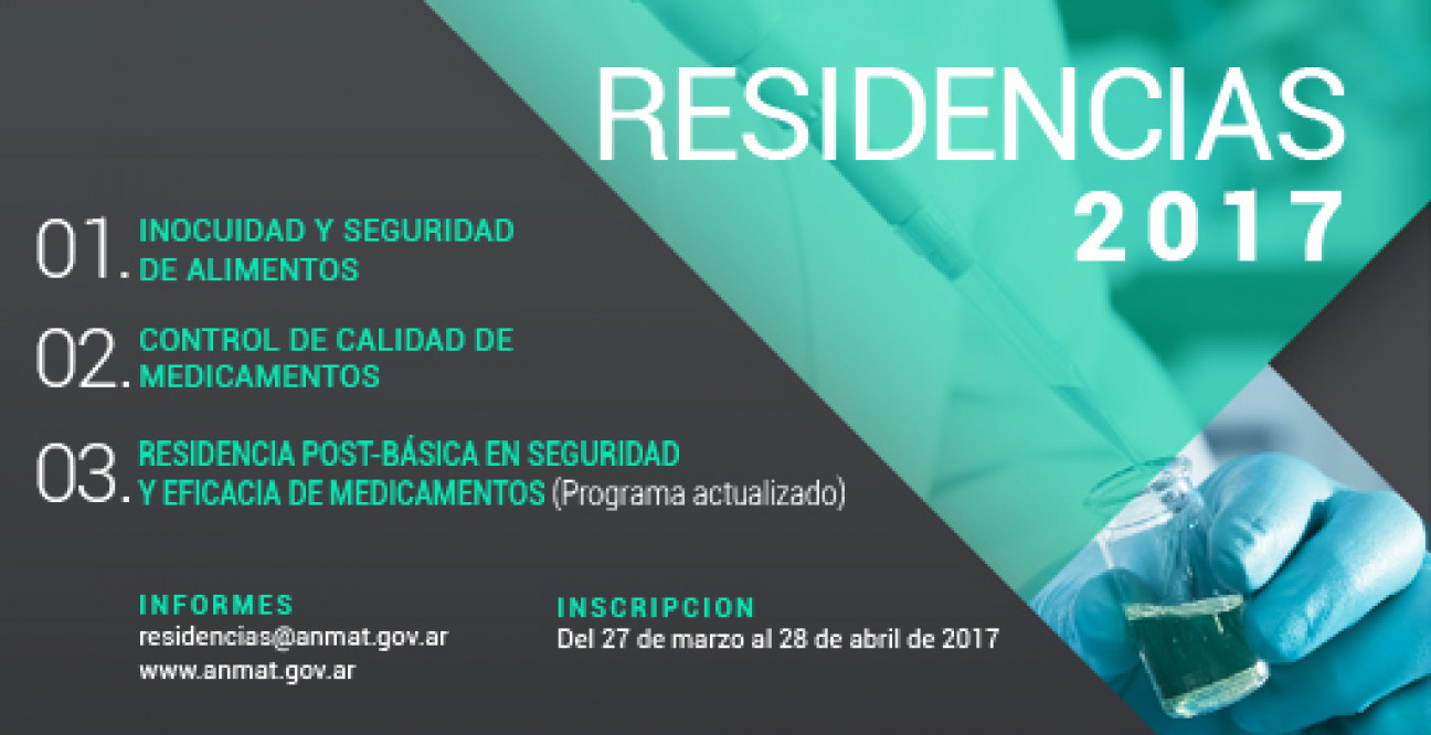 imagen Llamado a Concurso en Residencia Programa A.N.M.A.T 2017