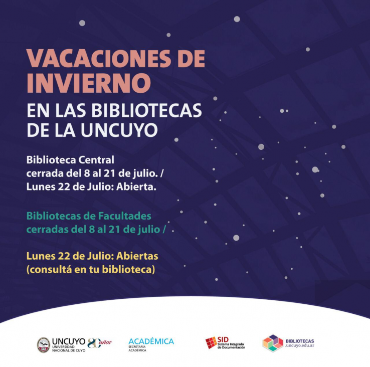 imagen Cierre de bibliotecas durante las vacaciones de invierno