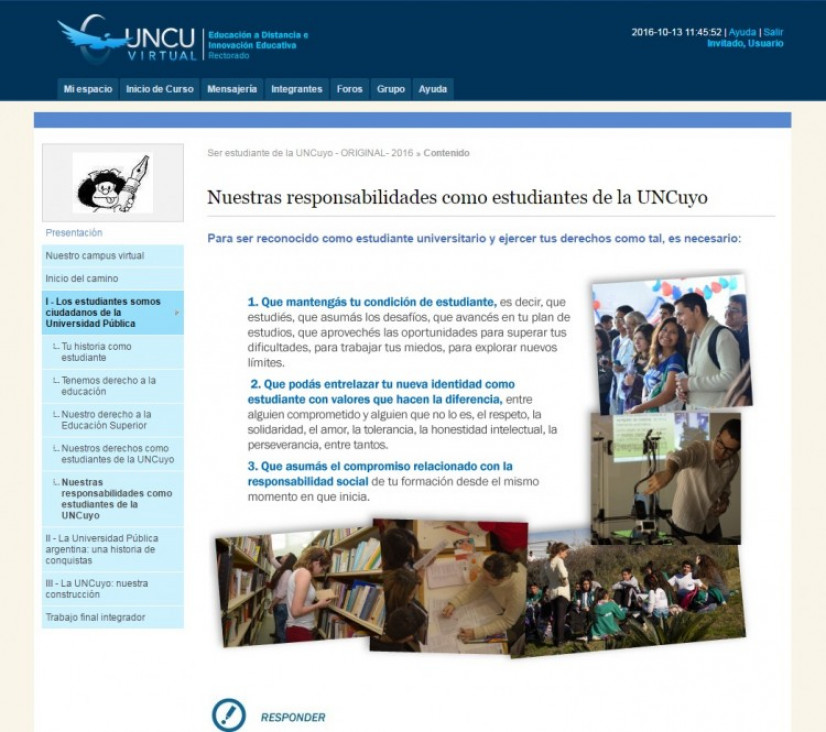 imagen Curso virtual "Ser Estudiante de la UNCuyo"