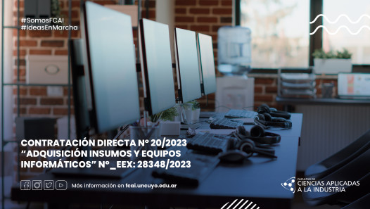 imagen CONTRATACIÓN DIRECTA Nº 20/2023 "ADQUISICIÓN INSUMOS Y EQUIPOS INFORMÁTICOS"  N°_EEX: 28348/2023