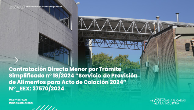 imagen CONTRATACIÓN DIRECTA MENOR POR TRÁMITE SIMPLIFICADO Nº 18/2024 "SERVICIO  DE PROVISIÓN DE ALIMENTOS PARA ACTO DE COLACIÓN 2024" N°_EEX: 37570/2024