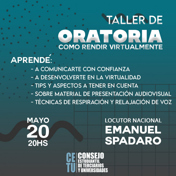 imagen Taller de ORATORIA - "Como rendir virtualmente"