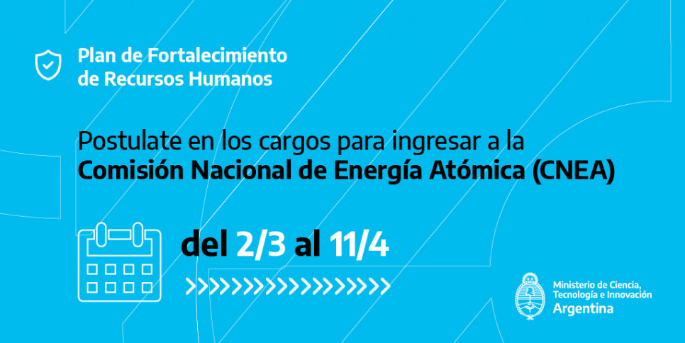 imagen Postulate para ingresar a la Comisión Nacional de Energía Atómica (CNEA)