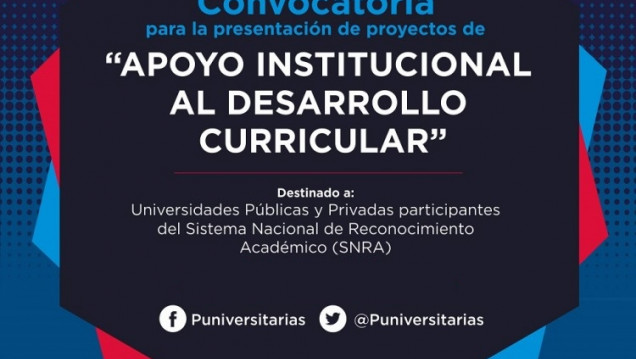imagen Convocatoria "Apoyo institucional al Desarrollo Curricular"