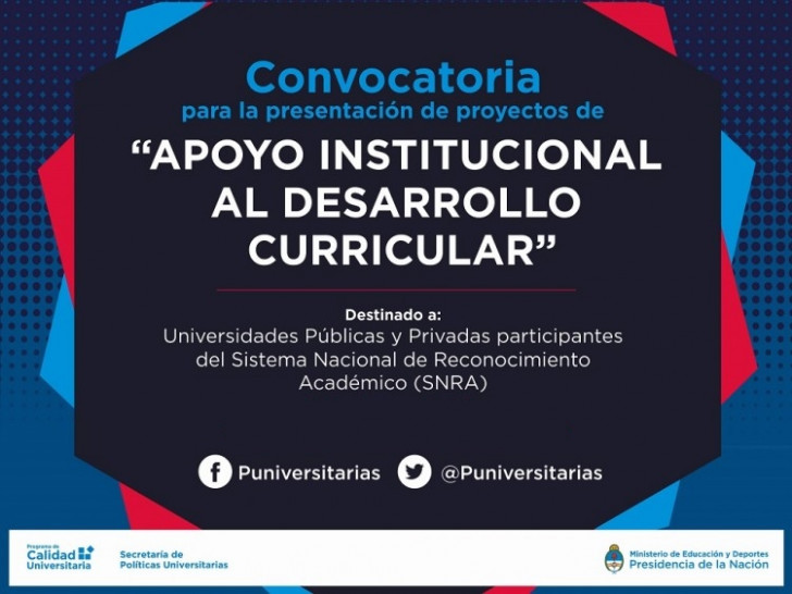 imagen Convocatoria "Apoyo institucional al Desarrollo Curricular"