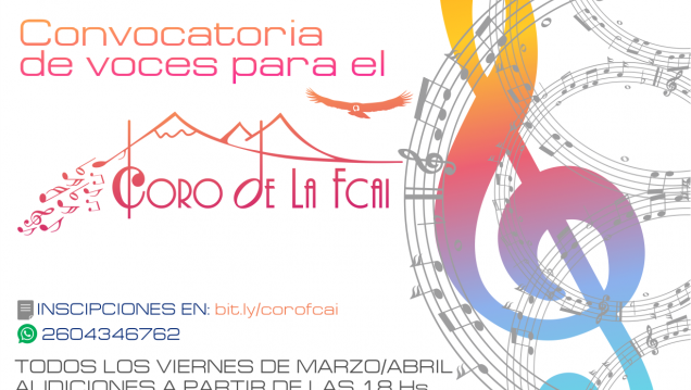 imagen Audiciones 2022 - Coro institucional de la FCAI UNCuyo
