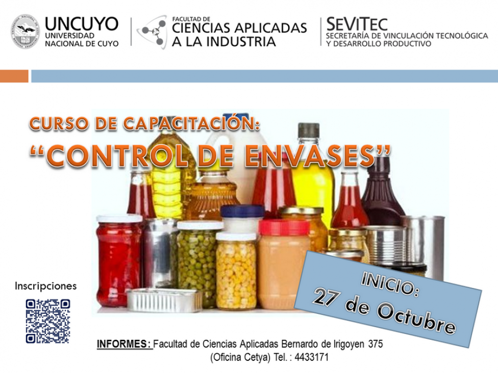 imagen CURSO DE CAPACITACIÓN: "CONTROL DE ENVASES"