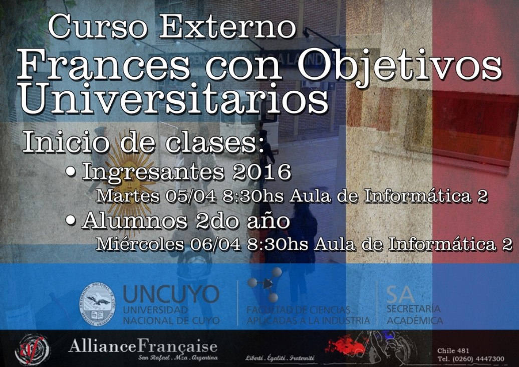 imagen Curso Externo de Francés con Objetivos Universitarios