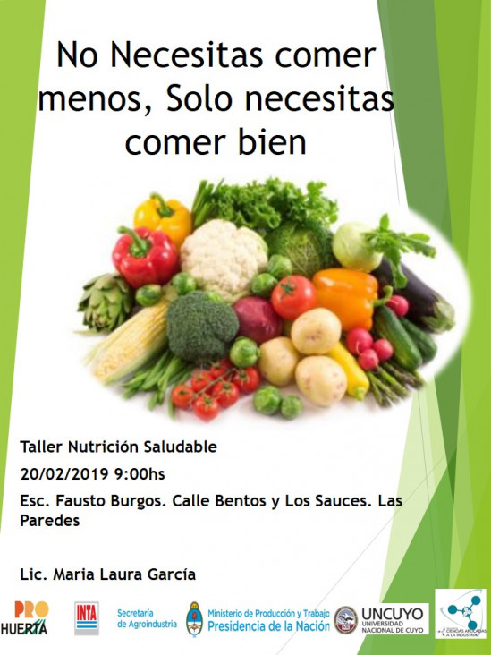 imagen Taller NUTRICIÓN SALUDABLE