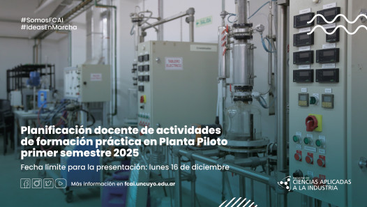 imagen Planificación docente de actividades de formación práctica en Planta Piloto primer semestre 2025