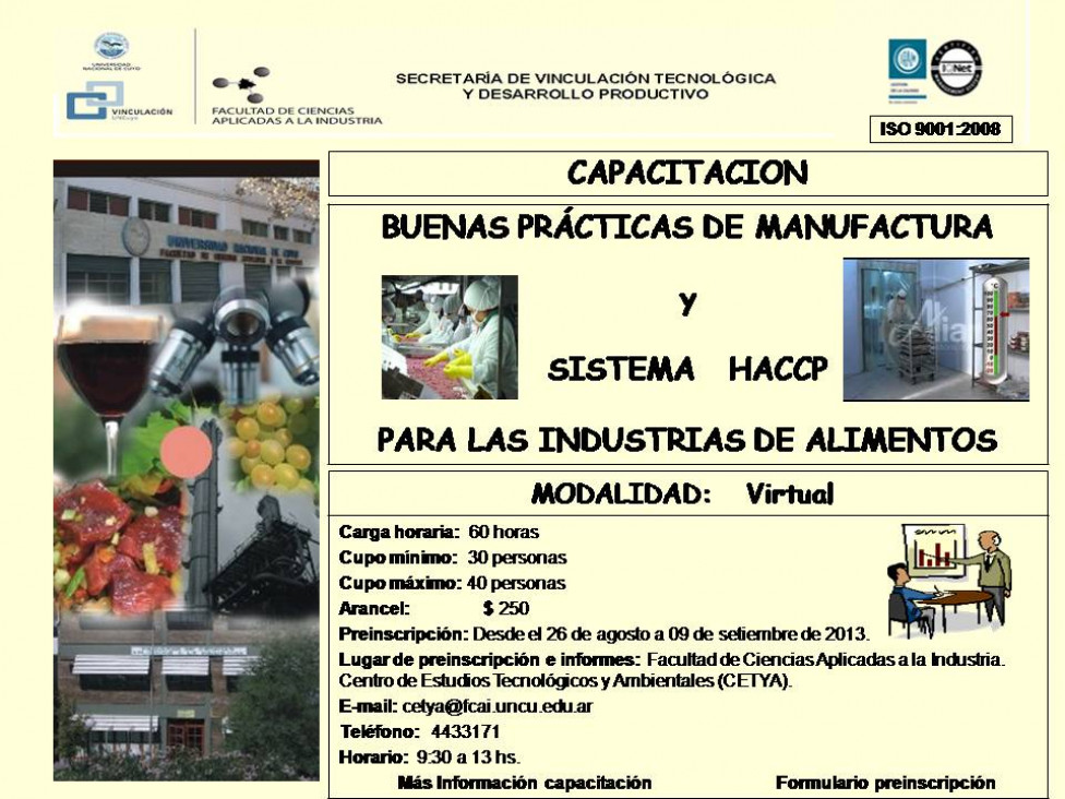 imagen BUENAS PRÁCTICAS DE MANUFACTURA   y    SISTEMA   HACCP   PARA LAS INDUSTRIAS DE ALIMENTOS