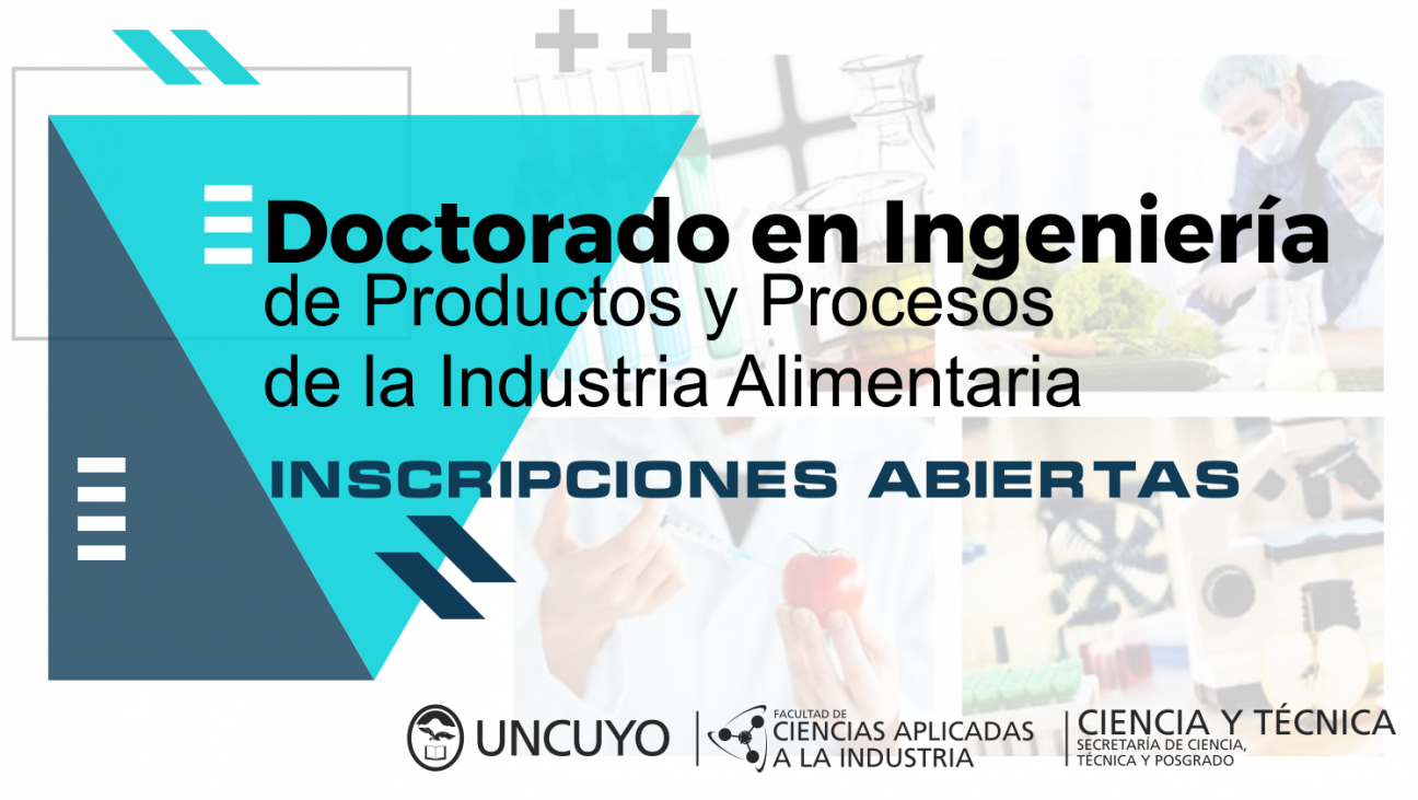 imagen Inscripciones Abiertas Doctorado en Ingeniería de Productos y Procesos de la Industria Alimentaria