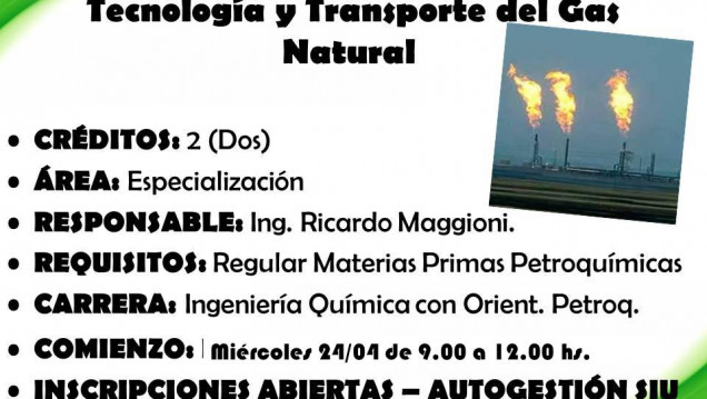 imagen Electiva E 115 "Tecnología y Transporte del Gas Natural"