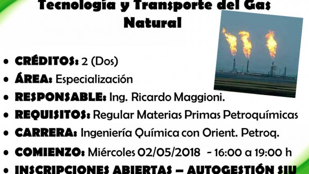 imagen Electiva E 115 "Tecnología y Transporte del Gas Natural"
