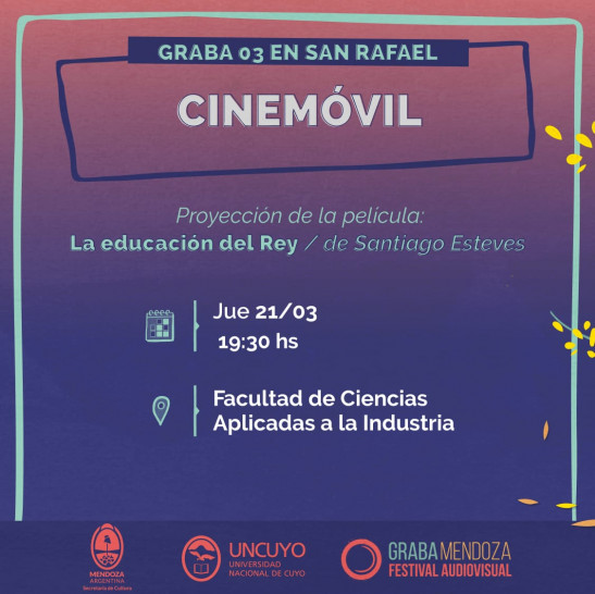 imagen En el marco del Festival Audiovisual de la UNCUYO Graba 03, se realizarán funciones en los departamentos de la Provincia. 