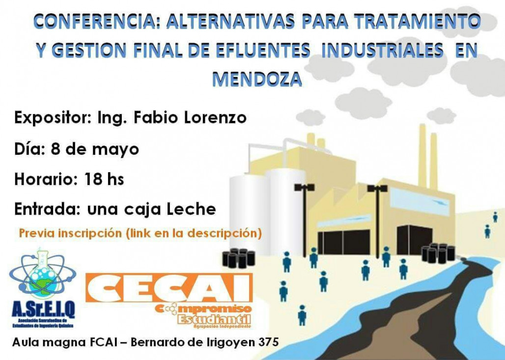 imagen Conferencia: "Alternativas para tratamiento y gestión final de efluentes industriales en Mendoza"