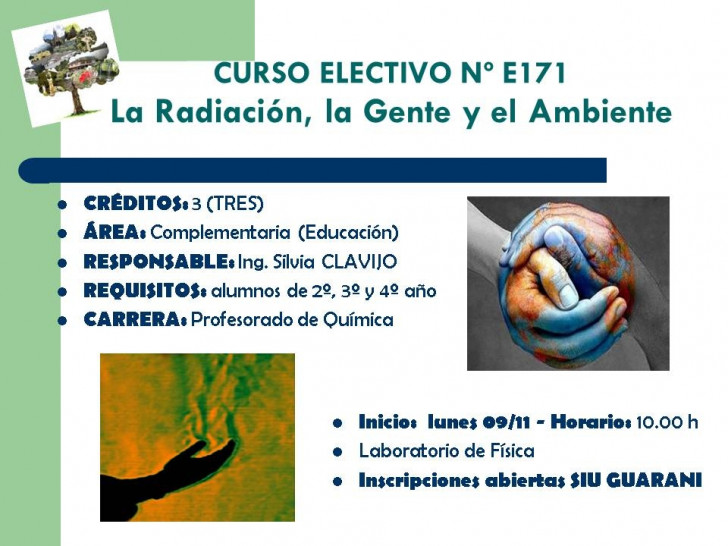 imagen Curso Electivo Nº 171 - Radiación, la Gente y el Ambiente